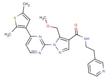 1-[4-(2,5-dimethyl-3-thienyl)-2-pyrimidinyl]-5-(methoxymethyl)-N-[2-(3-pyridinyl)ethyl]-1H-pyrazole-4-carboxamide