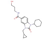 1-cyclohexyl-3-(cyclopropylmethyl)-N-(3-hydroxypropyl)-2-oxo-2,3-dihydro-1H-benzimidazole-5-carboxamide