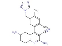 2,6-diamino-4-[2,4-dimethyl-5-(1H-1,2,4-triazol-1-ylmethyl)phenyl]-5,6,7,8-tetrahydroquinoline-3-carbonitrile