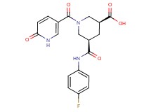 (3S*,5R*)-5-{[(4-fluorophenyl)amino]carbonyl}-1-[(6-oxo-1,6-dihydro-3-pyridinyl)carbonyl]-3-piperidinecarboxylic acid