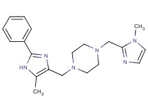 1-[(1-methyl-1H-imidazol-2-yl)methyl]-4-[(5-methyl-2-phenyl-1H-imidazol-4-yl)methyl]piperazine bis(trifluoroacetate)