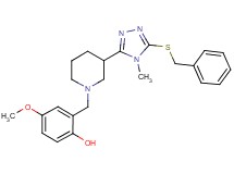 2-({3-[5-(benzylthio)-4-methyl-4H-1,2,4-triazol-3-yl]-1-piperidinyl}methyl)-4-methoxyphenol