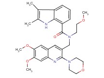 N-{[6,7-dimethoxy-2-(4-morpholinyl)-3-quinolinyl]methyl}-N-(2-methoxyethyl)-2,3-dimethyl-1H-indole-7-carboxamide