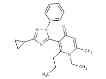 3-(3-cyclopropyl-1-phenyl-1H-1,2,4-triazol-5-yl)-1-ethyl-6-methyl-2-propylpyridin-4(1H)-one