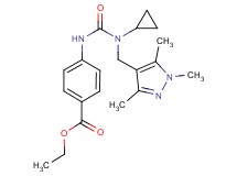 ethyl 4-[({cyclopropyl[(1,3,5-trimethyl-1H-pyrazol-4-yl)methyl]amino}carbonyl)amino]benzoate