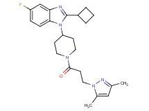 2-cyclobutyl-1-{1-[3-(3,5-dimethyl-1H-pyrazol-1-yl)propanoyl]-4-piperidinyl}-5-fluoro-1H-benzimidazole