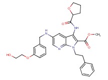 methyl 5-{[3-(2-hydroxyethoxy)benzyl]amino}-1-(2-phenylethyl)-3-[(tetrahydro-2-furanylcarbonyl)amino]-1H-pyrrolo[2,3-b]pyridine-2-carboxylate