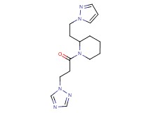 2-[2-(1H-pyrazol-1-yl)ethyl]-1-[3-(1H-1,2,4-triazol-1-yl)propanoyl]piperidine
