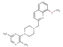 2-{[4-(3,6-dimethyl-2-pyrazinyl)-1-piperazinyl]methyl}-8-methoxyquinoline bis(trifluoroacetate)