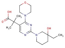 2-[2-(3-ethyl-3-hydroxypiperidin-1-yl)-4-morpholin-4-ylpyrimidin-5-yl]-2-methylpropanoic acid