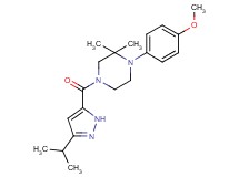 4-[(3-isopropyl-1H-pyrazol-5-yl)carbonyl]-1-(4-methoxyphenyl)-2,2-dimethylpiperazine