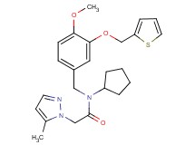 N-cyclopentyl-N-[4-methoxy-3-(2-thienylmethoxy)benzyl]-2-(5-methyl-1H-pyrazol-1-yl)acetamide