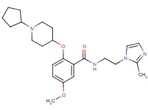 2-[(1-cyclopentyl-4-piperidinyl)oxy]-5-methoxy-N-[2-(2-methyl-1H-imidazol-1-yl)ethyl]benzamide
