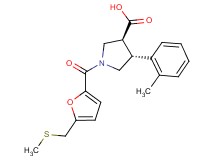 (3S*,4R*)-4-(2-methylphenyl)-1-{5-[(methylthio)methyl]-2-furoyl}pyrrolidine-3-carboxylic acid