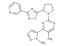 5-methyl-4-(1-methyl-1H-pyrazol-5-yl)-2-[2-(3-pyridin-3-yl-1,2,4-oxadiazol-5-yl)pyrrolidin-1-yl]pyrimidine