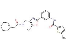 N-[3-(4-{[(1-cyclohexen-1-ylacetyl)amino]methyl}-5-methyl-1,3-oxazol-2-yl)phenyl]-5-methyl-2-thiophenecarboxamide
