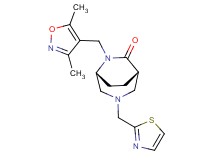(1S*,5R*)-6-[(3,5-dimethyl-4-isoxazolyl)methyl]-3-(1,3-thiazol-2-ylmethyl)-3,6-diazabicyclo[3.2.2]nonan-7-one