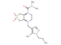 (4aR*,7aS*)-N,N-dimethyl-4-[(5-methyl-1-propyl-1H-pyrazol-4-yl)methyl]hexahydrothieno[3,4-b]pyrazine-1(2H)-carboxamide 6,6-dioxide