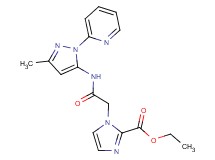 ethyl 1-(2-{[3-methyl-1-(2-pyridinyl)-1H-pyrazol-5-yl]amino}-2-oxoethyl)-1H-imidazole-2-carboxylate