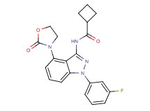 N-[1-(3-fluorophenyl)-4-(2-oxo-1,3-oxazolidin-3-yl)-1H-indazol-3-yl]cyclobutanecarboxamide