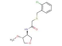 2-[(2-chlorobenzyl)thio]-N-[(3S*,4R*)-4-methoxytetrahydrofuran-3-yl]acetamide