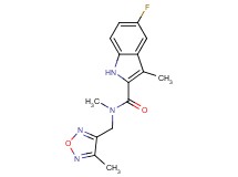 5-fluoro-N,3-dimethyl-N-[(4-methyl-1,2,5-oxadiazol-3-yl)methyl]-1H-indole-2-carboxamide
