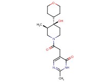 5-{2-[(3R*,4R*)-4-hydroxy-3-methyl-4-(tetrahydro-2H-pyran-4-yl)-1-piperidinyl]-2-oxoethyl}-2-methyl-4(3H)-pyrimidinone