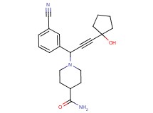 1-[1-(3-cyanophenyl)-3-(1-hydroxycyclopentyl)prop-2-yn-1-yl]piperidine-4-carboxamide