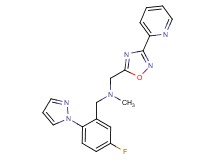 1-[5-fluoro-2-(1H-pyrazol-1-yl)phenyl]-N-methyl-N-{[3-(2-pyridinyl)-1,2,4-oxadiazol-5-yl]methyl}methanamine