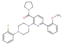 1-(2-fluorophenyl)-4-[6-(2-methoxyphenyl)-3-(1-pyrrolidinylcarbonyl)-2-pyridinyl]piperazine