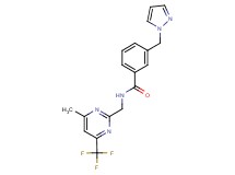 N-{[4-methyl-6-(trifluoromethyl)-2-pyrimidinyl]methyl}-3-(1H-pyrazol-1-ylmethyl)benzamide