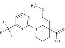 3-(2-methoxyethyl)-1-[4-(trifluoromethyl)-2-pyrimidinyl]-3-piperidinecarboxylic acid