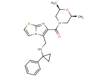N-[(6-{[(2R*,6S*)-2,6-dimethyl-4-morpholinyl]carbonyl}imidazo[2,1-b][1,3]thiazol-5-yl)methyl]-1-phenylcyclopropanamine
