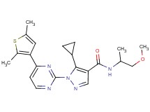 5-cyclopropyl-1-[4-(2,5-dimethyl-3-thienyl)-2-pyrimidinyl]-N-(2-methoxy-1-methylethyl)-1H-pyrazole-4-carboxamide
