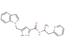 5-(1H-indol-1-ylmethyl)-N-[1-methyl-2-(2-pyridinyl)ethyl]-1H-pyrazole-3-carboxamide