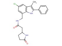 N-[(5-chloro-3-methyl-2-phenyl-1H-indol-7-yl)methyl]-2-(5-oxo-2-pyrrolidinyl)acetamide