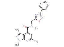 N,1,3,6-tetramethyl-N-[(3-phenyl-1,2,4-oxadiazol-5-yl)methyl]-1H-pyrazolo[3,4-b]pyridine-4-carboxamide