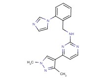 4-(1,3-dimethyl-1H-pyrazol-4-yl)-N-[2-(1H-imidazol-1-yl)benzyl]-2-pyrimidinamine trifluoroacetate