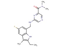 6-{[(2-ethyl-5-fluoro-3-methyl-1H-indol-7-yl)methyl]amino}-N,N-dimethylpyrazine-2-carboxamide
