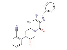 2-{4-[(5-methyl-2-phenyl-1H-imidazol-4-yl)carbonyl]-2-oxo-1-piperazinyl}benzonitrile