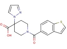 1-(1-benzothien-5-ylcarbonyl)-4-(1H-pyrazol-1-yl)piperidine-4-carboxylic acid