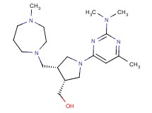 {(3R*,4R*)-1-[2-(dimethylamino)-6-methylpyrimidin-4-yl]-4-[(4-methyl-1,4-diazepan-1-yl)methyl]pyrrolidin-3-yl}methanol