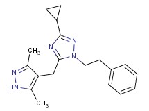 3-cyclopropyl-5-[(3,5-dimethyl-1H-pyrazol-4-yl)methyl]-1-(2-phenylethyl)-1H-1,2,4-triazole