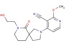 4-[7-(2-hydroxyethyl)-6-oxo-2,7-diazaspiro[4.5]dec-2-yl]-2-methoxynicotinonitrile