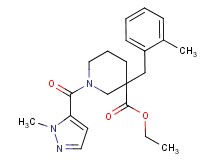 ethyl 3-(2-methylbenzyl)-1-[(1-methyl-1H-pyrazol-5-yl)carbonyl]-3-piperidinecarboxylate