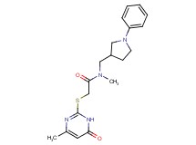 N-methyl-2-[(4-methyl-6-oxo-1,6-dihydro-2-pyrimidinyl)thio]-N-[(1-phenyl-3-pyrrolidinyl)methyl]acetamide