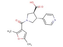 (3S*,4R*)-1-(2,5-dimethyl-3-furoyl)-4-pyridin-4-ylpyrrolidine-3-carboxylic acid