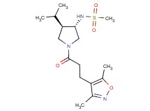 N-{(3S*,4R*)-1-[3-(3,5-dimethyl-4-isoxazolyl)propanoyl]-4-isopropyl-3-pyrrolidinyl}methanesulfonamide