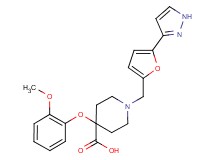 4-(2-methoxyphenoxy)-1-{[5-(1H-pyrazol-3-yl)-2-furyl]methyl}piperidine-4-carboxylic acid