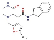 N-(2,3-dihydro-1H-inden-2-yl)-2-{1-[(5-methyl-2-furyl)methyl]-3-oxo-2-piperazinyl}acetamide